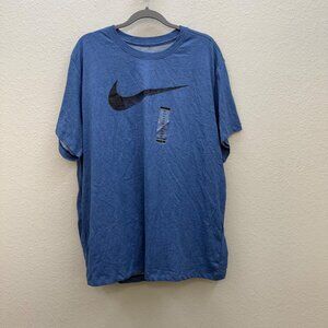 Nike Dri Fit Swoosh Blue Short Sleeve Training T Shirt CZ9724-456 Mens XXL NWOT